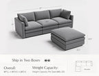 Cloud Couches for Living Room L Shaped Sectional Couch with Ottoman Deep Plush 4 Seats Sofa Modern Sofa for Apartment