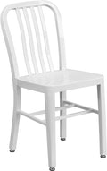Flash Furniture Commercial Grade White Metal Indoor-Outdoor Chair