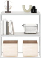 Furinno Moretti Modern Lifestyle Wide Stackable Shelf, 2-Tier, Solid White/White