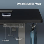FLEXISPOT One-Piece Electric Standing Desk, 60 x 24 Inches Adjustable Desk with Seamless Desktop, Memory Controller Height Adjustment (Black Frame + Black Desktop, 2 Packages)