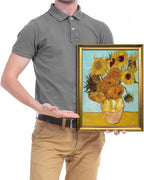 Wieco Art Framed Wall Art Canvas Prints of Sunflower by Vincent Van Gogh Paintings Reproduction Abstract Wall Decorations for Living Room Bronze Gold Frame