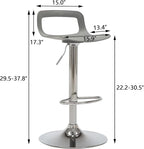 NOBPEINT NOB Contemporary Chrome Air Lift Adjustable Swivel Bar Stool (6 Pieces, Gray)