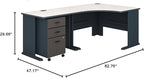 Bush Business Furniture Series A 48W Corner Desk with 36W Return and Mobile File Cabinet in Slate and White Spectrum
