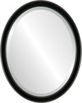 OVALCREST Oval Beveled Wall Mirror for Home Decor - Toronto Style - Gloss Black - 26" x 20"