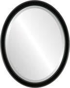 OVALCREST Oval Beveled Wall Mirror for Home Decor - Toronto Style - Gloss Black - 26" x 20"