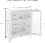 Crosley Furniture Roarke Stackable Glass Door Kitchen Pantry Storage Cabinet, Accent Cabinets for Entryway, White