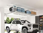 FLEXIMOUNTS 3x6 Overhead Garage Storage Adjustable Ceiling Rack 72" Length x 36" Width x 40" Height, 450lbs Weight Capacity, White, Classic Series