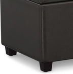 SIMPLIHOME Avalon 54 inch Wide Contemporary Rectangle Extra Large Storage Ottoman Bench in Tanners Brown Vegan Faux Leather, Assembled, for the Living Room, Entryway and Family Room