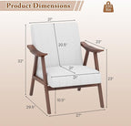 Giantex Mid-Century Modern Accent Chair, Upholstered Comfy Living Room Chair with Arms, Anti-Slip Felt Pads, Wooden Frame Soft Padded Armchair for Living Room Bedroom Office Study, Beige