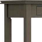 SIMPLIHOME Artisan Console Table - 46 Inch Wide Solid Wood Sofa Table in Farmhouse Grey, Transitional Storage Table for Entryway or Living Room with 2 Drawers and Clean Angle-Edged Top