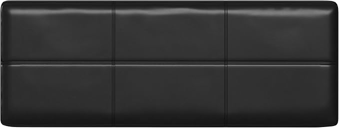 SIMPLIHOME Afton 48 inch Wide Contemporary Rectangle Storage Ottoman Bench in Midnight Black Vegan Faux Leather, Assembled, For the Living Room and Bedroom