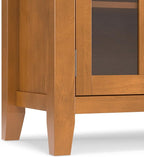 SIMPLIHOME Artisan Buffet - 54 inch Wide Solid Wood 3-Door Sideboard Buffet in Honey Brown, Transitional Storage Cabinet for Dining Room or Kitchen with Adjustable Shelves and Bronze Hardware
