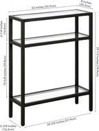 Henn&Hart 22" Wide Rectangular Console Table in Blackened Bronze, Entryway Table, Accent Table for Living Room, Hallway