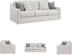 Signature Design by Ashley Maitelynn Contemporary Sofa with Accent Pillows, Reversible Cushions and Sloped Arms, Light Gray