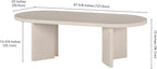 Henn&Hart 48" Oval Wood Low-Profile Coffee Table for Living Room, Family Room or Office, Alder White