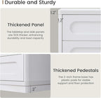 Buffet Cabinet Set of 2 with Storage, Arc Accent Sideboard with 2 Doors and Adjustable Shelves, Large Console Table for Dining Room, Kitchen, Living Room, White