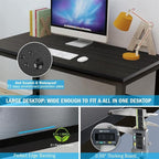 Tribesigns Computer Desk, 47 inch Modern Simple Office Desk Computer Table Study Writing Desk for Home Office, Black