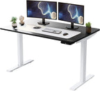 Rise Up Electric Standing Desk Adjustable Height 24-49" Dual Motor One Piece 60x30 Bamboo Large Standing Desk, Sit Stand Desk Rising Desk Home Office