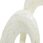 Deco 79 Mother of Pearl Shell Abstract Decorative Sculpture Swirl Home Decor Statue with Black Base, Accent Figurine 12" x 5" x 30", White