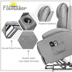 Flamaker Power Lift Recliner Chair Electric Lift Recliner for Elderly Power Lift Recliner Chair with Cup Holders Side Pockets for Living Room (Leathaire, Brown)