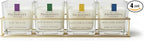 Pecksniff’s Candle Gift Set – Premium Single Wick Candles in Metal Caddy, Handcrafted in England, 4 Scents, 70g Each (Set of 4) – Iced Tea & Fig, Oudwood Vetiver, Honeydew Ginger, Fresh Linen Daisy
