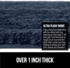 GORILLA GRIP Premium Luxury Bath Rug, 60x24, Absorbent, Soft, Thick Shag, Plush Bathroom Mat Rugs, Machine Washable, Microfiber Quick Dry, Mats for Shower, Bathtub and Floor Accessories, Indigo