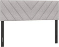 KOMFOTT Linen Fabric Upholstered Headboard for Full/Queen Size Bed, Rectangular Headboard with Solid Wood Legs & Adjustable Width, Padded Full/Queen Bed Headboard, Easy Assembly, Gray