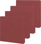 Easy-Going Waterproof Patio Cushion Covers ONLY Cover 22x20x4 inch 4 Pack Replacement Non-Slip Outdoor Seat Cushion Slipcover with Zipper. Wine