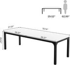 Tribesigns 78.7 Inches Extra Long Computer Desk 2 Person Desk, Double Long Desk, Workstaion for Home Office (White+Black)