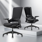 CLATINA Office Chair Swivel Executive Chair, Adjustable Ergonomic Computer Chair with 3D Armrest and Lumbar Support, Fabric Backrest Task Chair for Home Office Conference Room