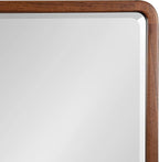 Kate and Laurel McLean Modern Wood Framed Rounded Rectangle Wall Mirror; 24 x 30; Walnut Brown; Decorative Round Rectangular Mirror for Contemporary Wall Decor