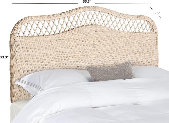Safavieh Home Collection Sephina White Washed Rattan Headboard (King)