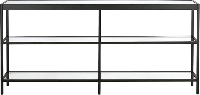 Henn&Hart 64" Wide Rectangular Console Table in Blackened Bronze, Entryway Table, Accent Table for Living Room, Hallway