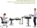 Radlove 63-Inch Large Electric Height Adjustable Computer L-Shaped Desk with Memory Controller Corner Standing Desk Modern Workstation with Splice Board Ergonomic Desk (Black Frame + Black Top)
