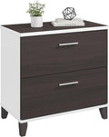 Bush Furniture 2 Drawer Lateral File Cabinet, Letter and Legal-Size Document Storage for Home or Professional Office, Somerset Collection, White and Storm Gray