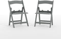 Flash Furniture Hercules Set of 2 Kids Gray Resin Folding Chairs with Gray Vinyl Padded Seats