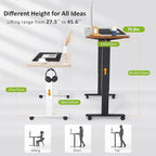 farexon Electric Standing Desk Adjustable Height, 70.8 x 27.5 Inch Sit Stand up Desk with Large Mouse Pad, Double Metal Hook,4 Wheels,4 Memory Preset Heights Home Office Computer Desk,Black