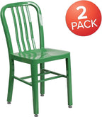 Flash Furniture Gael Commercial Grade 2 Pack Green Metal Indoor-Outdoor Chair