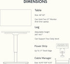 FLEXISPOT EN2 Whole-Piece Standing Desk with Clamp Power Strip, 48 x 30 Electric Stand Up Height Adjustable Desk with Cable Management (White Frame + 48" White Wood Grain Desktop, 2 Packages)