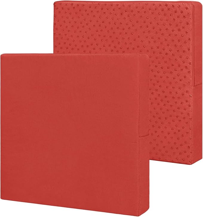 Easy-Going Waterproof Patio Cushion Covers 24x22x4 inch 2 Pack Replacement Non-Slip Outdoor Seat Cushion Slipcover with Zipper. Terra Red