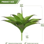 Fake Plants Artificial Agave Plants,Large UV Resistant Fake Agave Planters for Indoor and Outdoor Decorating Tropical Plant Succulents Greenery Indoor Decor13.8 (2Pack, Dark Green)