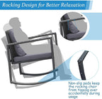 COSTWAY 3 Pieces Patio Rattan Rocking Chair Set, Outdoor Conversation Furniture Sets with Coffee Table, Storage Shelf and Cushions, Modern Bistro Set for Porch, Backyard, Garden, Gray