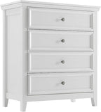 White Dresser for Bedroom,4 Chest of Drawers Dresser,Tall Nightstand Modern Clothes Organizer Cabinet for Bedroom,Closets,Hallway