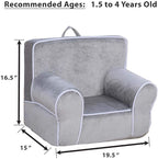 DIBSIES Personalized Creative Wonders Toddler Chair - Ages 1.5 to 4 Years Old (Unpersonalized Gray with White Piping)