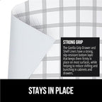 GORILLA GRIP Slip Resistant Drawer and Shelf Liner 2 Pack, Non Adhesive Water Resistant, Easy Trim, Smooth Surface Liners for Kitchen Cabinet, Shelves, Drawers Pantry, 12 IN x 10 FT, Stripe Gray White