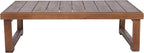 Christopher Knight Home Olaf 4 Pieces Outdoor Conversation Set, Acacia Wood Chat Set, Rectangular Coffee Table and Patio Loveseat with 2 Club Chairs, Patio Furniture Set with Cushion, Beige+Mocha