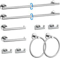 10-Piece Towel Bar Set Polished Chrome Bathroom Hardware Accessories Set Upgraded Towel Hooks Towel Holder Set for Bathroom Stainless Steel Wall Mounted 23.6 Inch