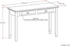 SIMPLIHOME Artisan Console Table - 46 Inch Wide Solid Wood Sofa Table in Farmhouse Grey, Transitional Storage Table for Entryway or Living Room with 2 Drawers and Clean Angle-Edged Top
