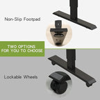 Radlove Electric Height Adjustable Standing Desk, 55 x 24 Inches Sit Stand up Workstation, Splice Board Memory Computer Table Ergonomic (Black Frame + 55" Black+Brown Top)