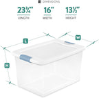 Sterilite 12-Pack Latching Box, Clear Plastic Storage Bins with Lids, 64 & 32 Quart - Heavy-Duty Organizing Containers for Closet and Office